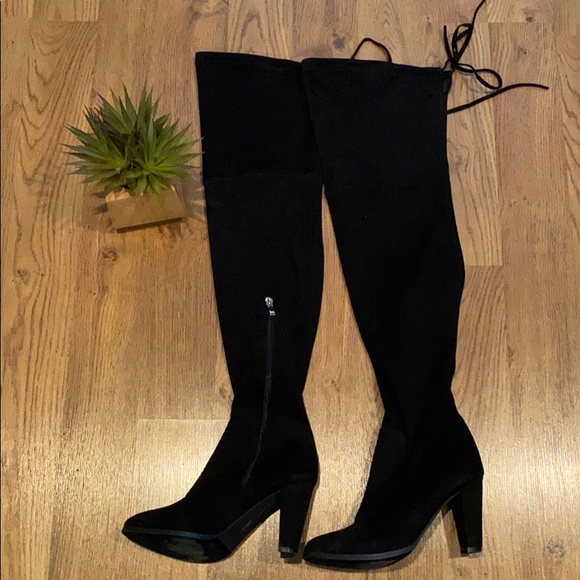 Over the knee heeled booties